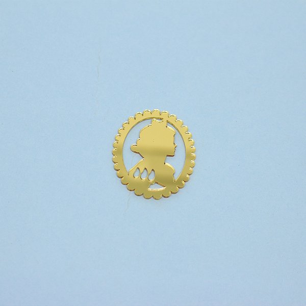 Aplique Silhueta Dourada - Branca de Neve - 5cm - 1 unidade