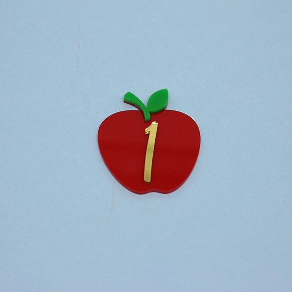 Aplique Maça com Idade Simples - Branca de Neve - 5cm - 1 unidade