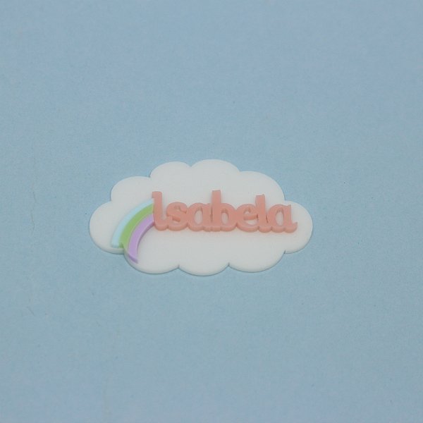 Aplique Nome com arco íris - Unicórnio - 6cm - 1 unidade