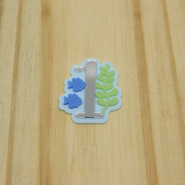 Aplique Idade com Alga - Fundo do Mar - 6,4cm - 1 unidade