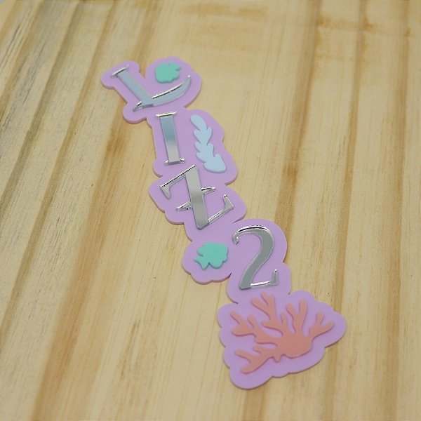 Aplique Nome Batata Grande - Fundo do Mar - 14cm - 1 unidade