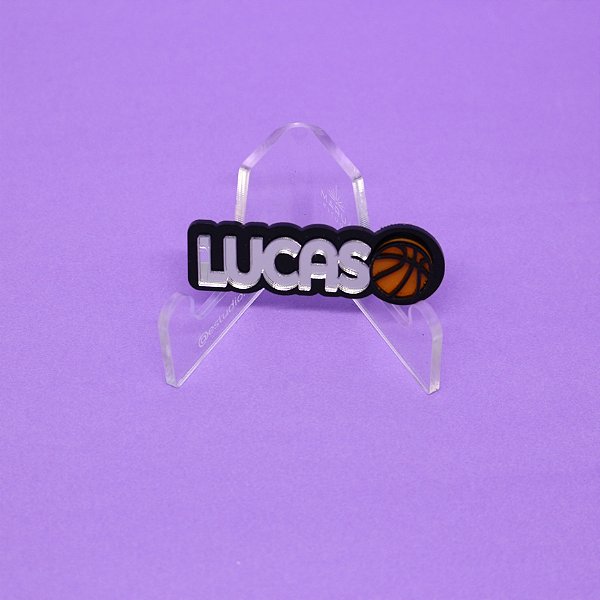 Aplique Nome com Bola - Basquete - 6,5cm - 1 unidade