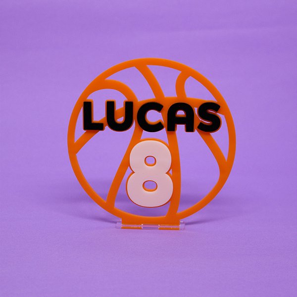 Cenário Bola com nome - Basquete - 12cm - 1 unidade