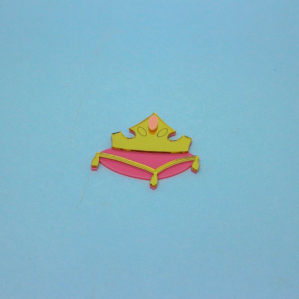 Aplique Coroa Bela Adormecida - Princesas - 7cm - 1 unidade