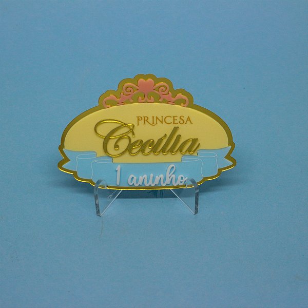 Aplique Kitkat Nome e Idade - Princesas - 12cm - 1 unidade