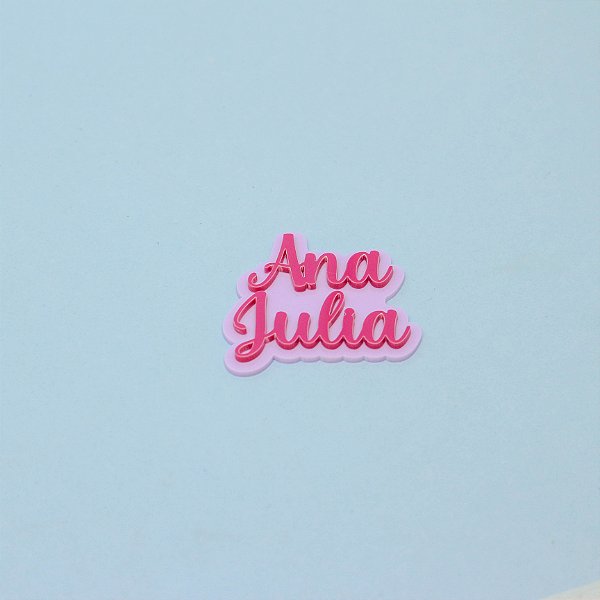 Aplique nome Duplo  - Confeitaria - 5cm - 1 unidade