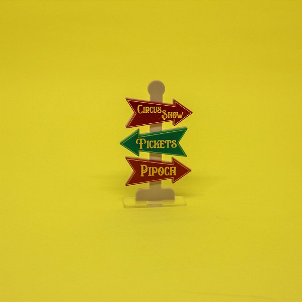 Cenário Placa Seta -  Circo - 7,7cm - 1 unidade