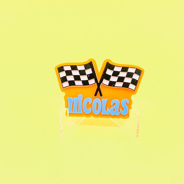 Aplique Nome com Bandeiras - Hot Wheels - 8cm - 1 unidade