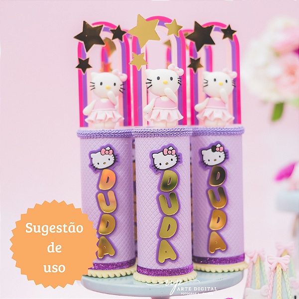 Cenário Arco e Estrelas - Hello Kitty - 14cm - 1 unidade