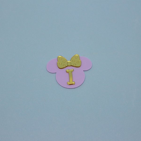 Aplique Inicial com Laço - Mickey 50 anos - 5cm - 1 unidade