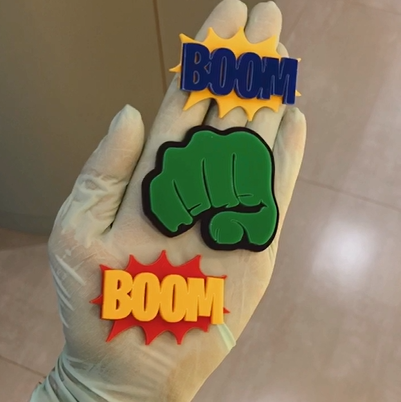Aplique Soco Hulk - Heróis - 6cm - 1 unidade