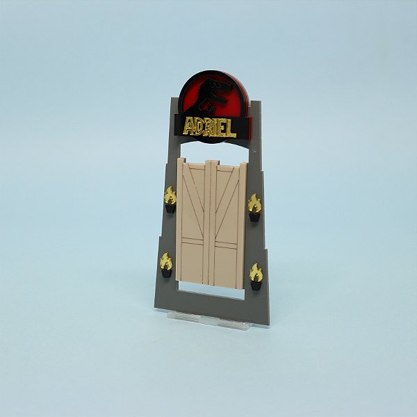 Cenário Portal Jurassic com Nome - Dinossauro - 14cm - 1 unidade