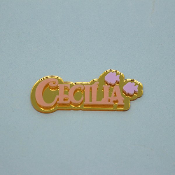 Aplique Nome com Peixes - Fundo do Mar - 6cm - 1 unidade