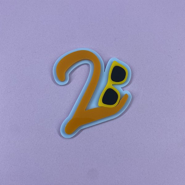 Aplique Idade com óculos - Mickey Pool Party - 6cm -1 unidade