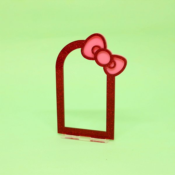 Cenário Laço Glitter - Hello Kitty - 10cm - 1 unidade