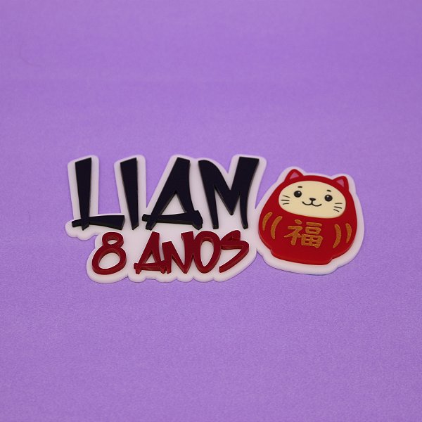 Aplique Chocolate com Maneki-Neko - Japão - 12cm - 1 unidade