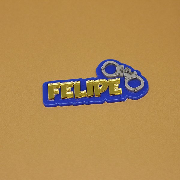 Aplique nome com algema - Polícia - 6cm - 1 unidade