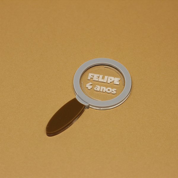 Aplique Lupa com nome e idade - Polícia - 5,5cm - 1 unidade