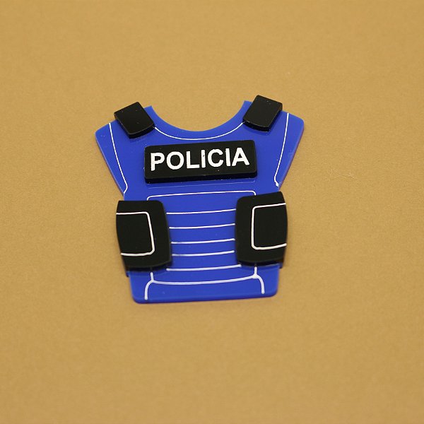 Aplique Colete - Polícia - 6cm - 1 unidade