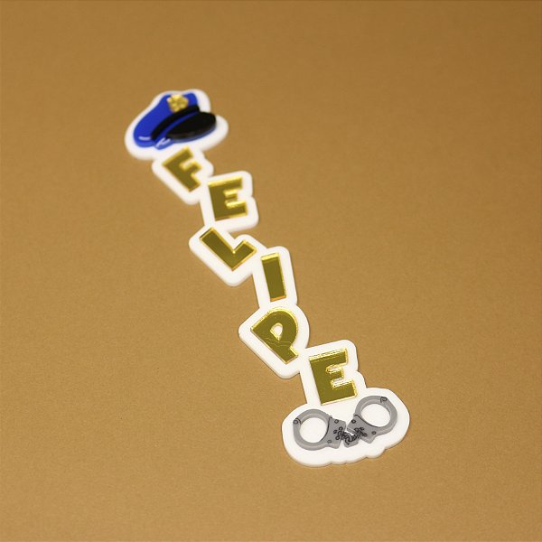 Aplique Nome Batata Grande - Polícia - 14cm - 1 unidade