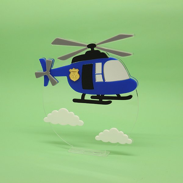 Cenário Helicóptero - Polícia - 12cm - 1 unidade