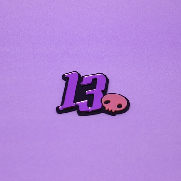 Aplique Idade Dupla com caveira - Kuromi - 6cm - 1 unidade