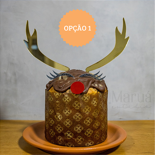 Topo de Bolo Rena - Natal - 1 unidade
