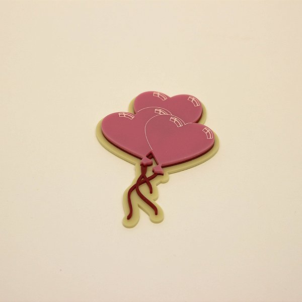 Aplique Balão de Coração - Laços - 10cm - 1 unidade