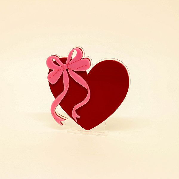 Cenário Coração - Laços - 10cm - 1 unidade
