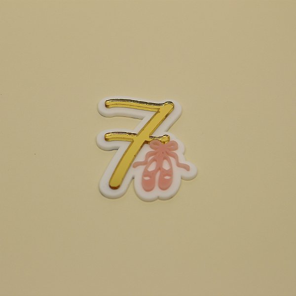 Aplique idade com Sapatilha - Bailarina - 5cm - 1 unidade