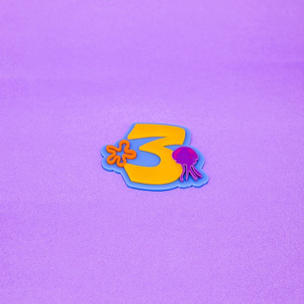 Aplique Idade com agua viva - Bob Esponja - 6cm - 1 unidade