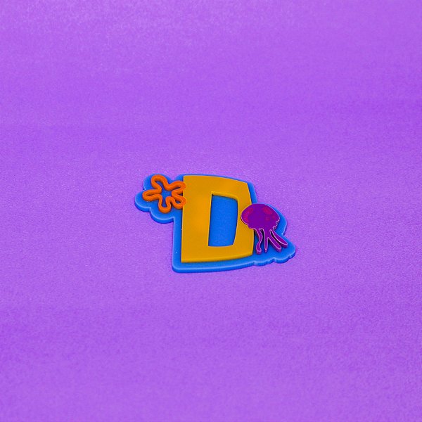 Aplique Inicial com água viva - Bob Esponja - 6cm - 1 unidade