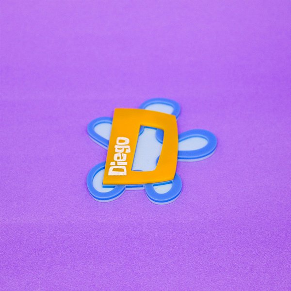 Aplique inicial com nome - Bob Esponja - 1 unidade - 8cm