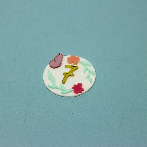 TAG Idade com flores - Jardim - 5cm - 1 unidade