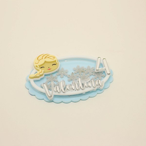 Aplique Shaker Nome e Idade - Frozen - 10cm - 1 unidade