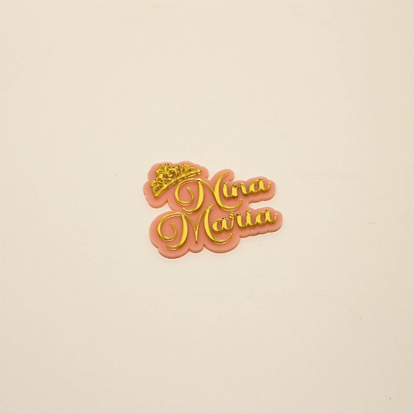 Aplique nome com Coroa - Princesas - 6cm - 1 unidade