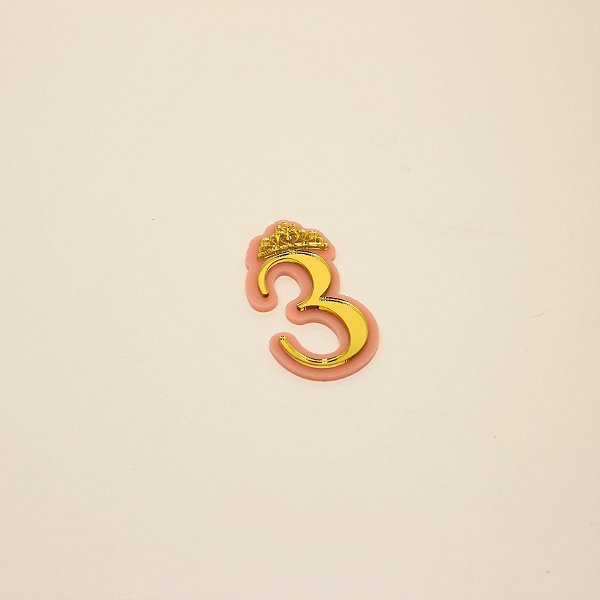 Aplique Idade com Coroa - Princesas - 5,6cm - 1 unidade