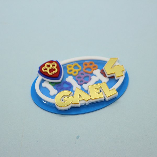 Aplique Shaker Escudo - Patrulha Canina - 10cm - 1 unidade