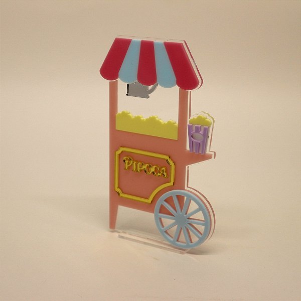 Cenário Carrinho de Pipoca - Circo Rosa - 13cm - 1 unidade