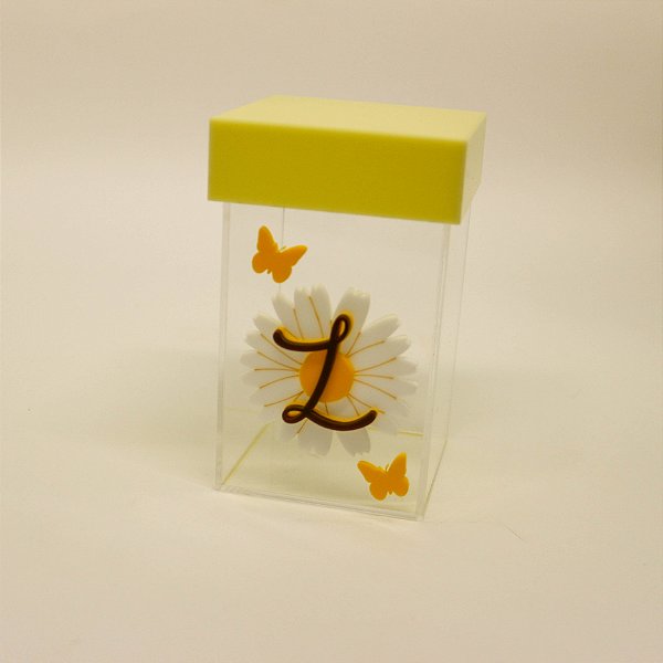 Caixa Suspiro com Inicial - Margarida - 12cm - 1 unidade