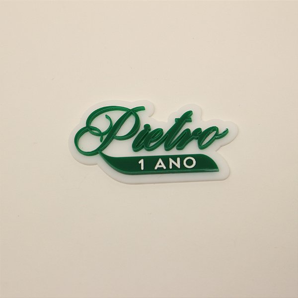 Aplique nome duplo com idade - Urso Ralph Lauren - 6cm - 1 unidade