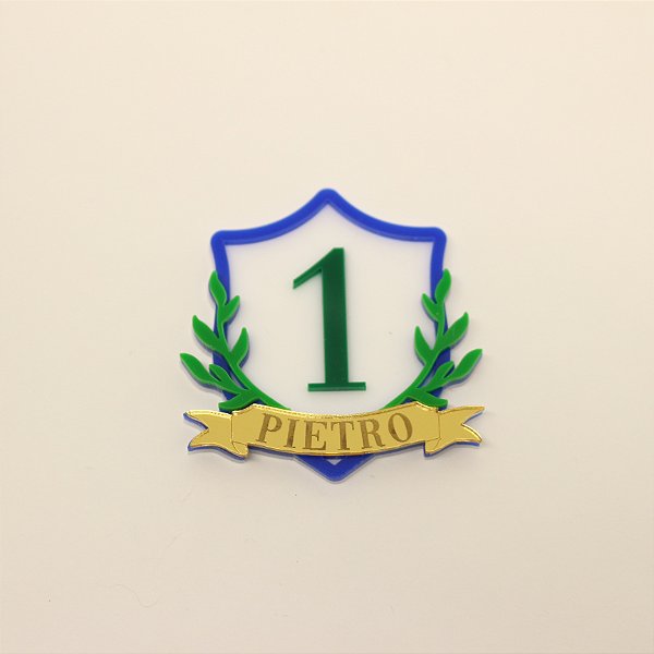 Brasão Idade com Nome - Urso Ralph Lauren - 6,5cm - 1 unidade