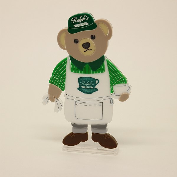 Cenário Urso Barista - Urso Ralph Lauren - 12cm - 1 unidade
