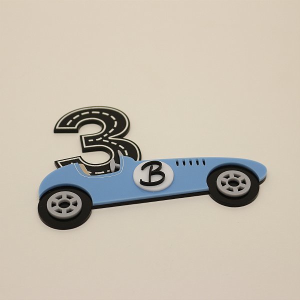 Aplique Kitkat com Idade e Carro - Little Race - 12cm - 1 unidade