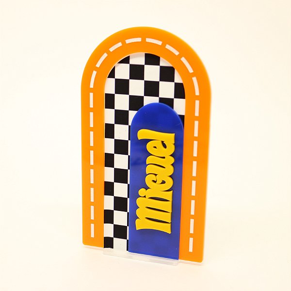 Cenário Pista com Nome - Hot Wheels - 14cm - 1 unidade