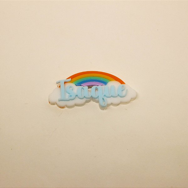 Aplique Nome com Arco íris - Arca de Noé - 5cm - 1 unidade