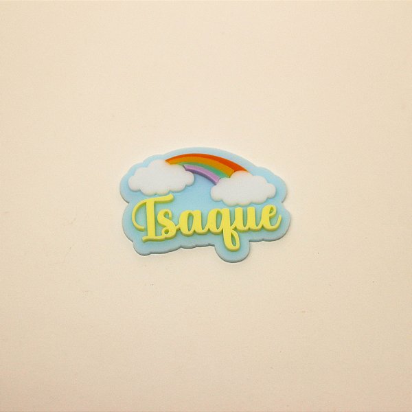 Aplique Nome com arco íris - Arca de Noé - 5cm - 1 unidade