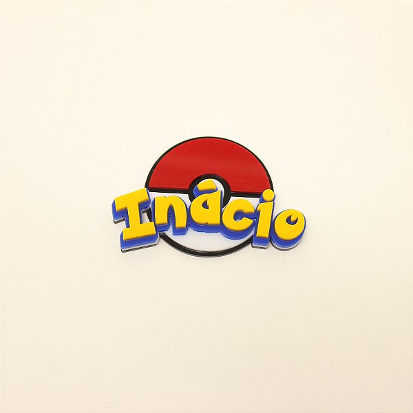 Aplique Nome com Pokebola - Pokemon - 8cm -1 unidade