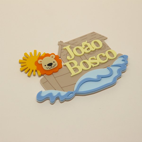 Aplique kitkat Arca com Nome - Arca de Noé - 12cm - 1 unidade