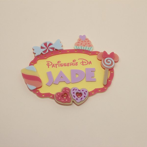 Aplique kitkat Patisserie com nome - Confeitaria - 12cm - 1 unidade